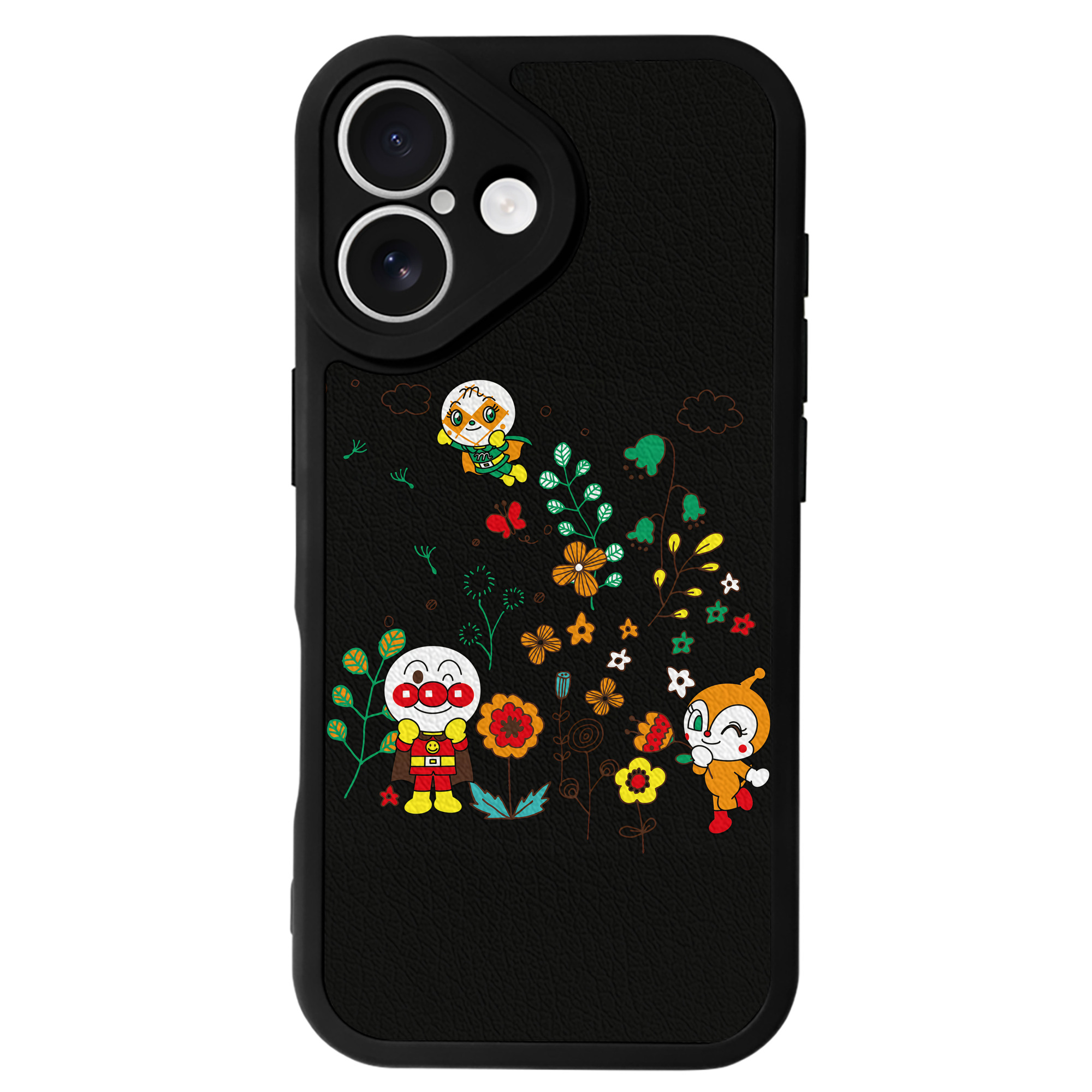 （画像用） アンパンマン Anpanman 【iPhone 16シリーズ対応】シリコンスマホケース（レザー調） 材質：シリコン